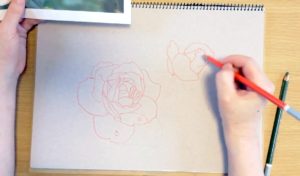 薔薇 描き方 写真をトレース 転写 して描く方法 パステル画を描く