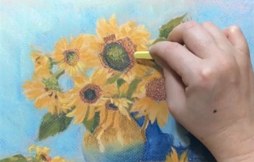ひまわり 描き方 ソフトパステル Aで太陽の花を書いてみよう パステル画を描く