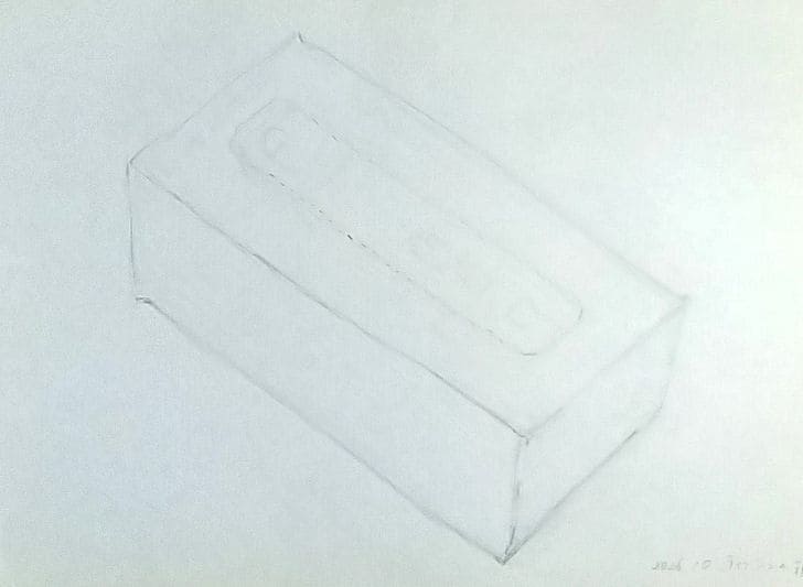 ティッシュの箱のスケッチの完成画